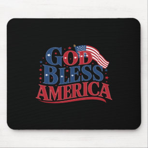 God Bless America Usa Flag 4th Of July Patriotic 1 Mouse Pad