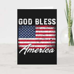 God Bless America Usa Flag 4th Of July Patriotic Card