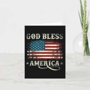 God Bless America Usa Flag 4th Of July Patriotic M Card