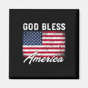 God Bless America Usa Flag 4th Of July Patriotic  Magnet