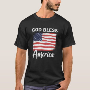 God Bless America USA Flag 4th of July Patriotic T-Shirt