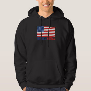God Bless America Usa Flag Patriotic 4th Of July Hoodie