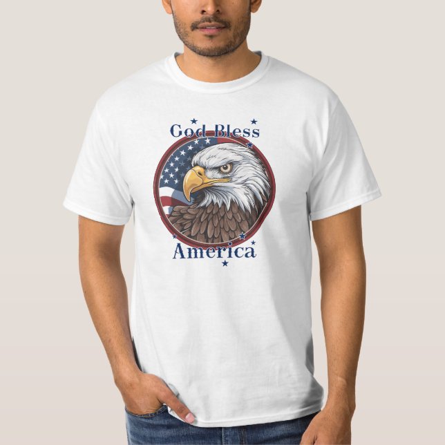 God Bless America USA Flag T-Shirt (Front)
