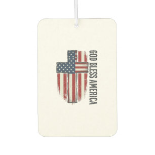 God Bless America Vintage Patriotic Cross Design_1 Car Air Freshener