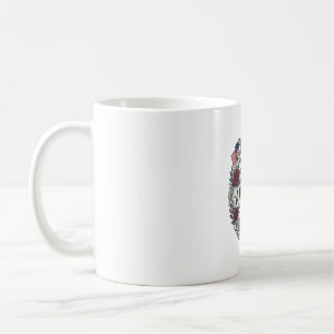 God Bless America Vintage Patriotic Floral Coffee Mug