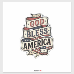 God Bless America Vintage Patriotic Vector Design_