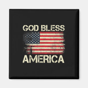 God Bless America With American Flag Memorial Day Magnet