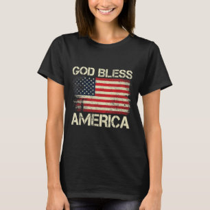 God Bless America With American Flag Memorial Day T-Shirt