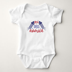 God Bless America with Firecrackers Baby Bodysuit