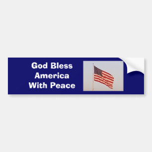 God Bless America With Peace Bumper Sticker