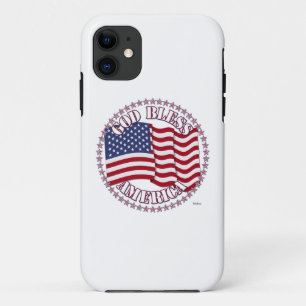 God Bless America With USA Flag And 50 Stars iPhone 11 Case