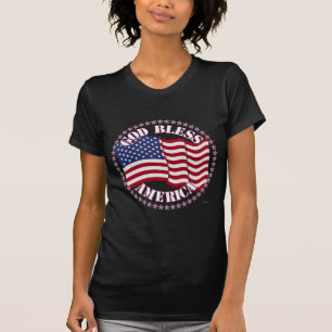 God Bless America With USA Flag And 50 Stars T-Shirt