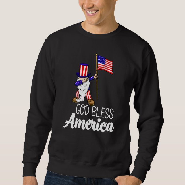 God Bless America  Women America Flag Love Sweatshirt (Front)