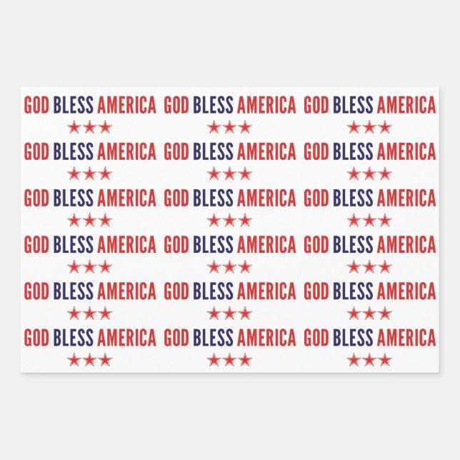God Bless America Wrapping Paper Sheet (Front)
