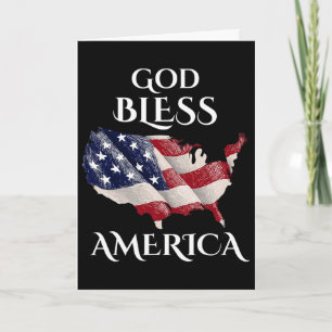 God Bless American Independence Day Usa Gift Veter Card