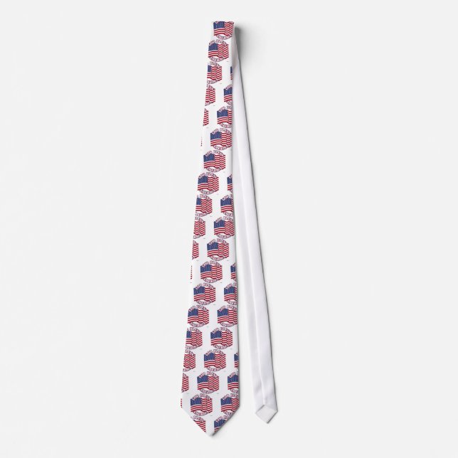 God Bless American with USA Flag Tie (Front)