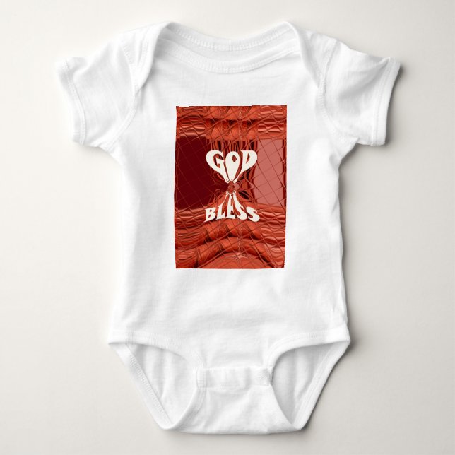 God Bless Art Print Baby Bodysuit (Front)