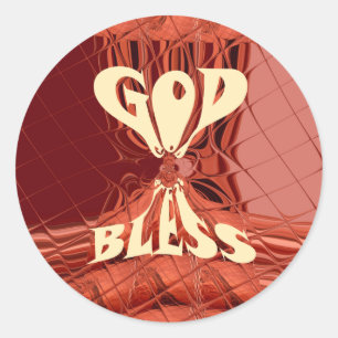 God Bless Art Print Classic Round Sticker