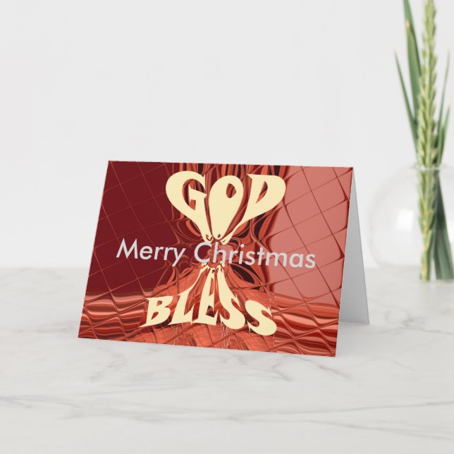 God Bless Art Print Holiday Card (Front)