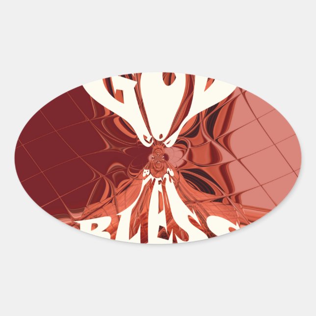 God Bless Art Print Oval Sticker (Front)