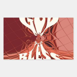 God Bless Art Print Rectangular Sticker