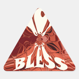 God Bless Art Print Triangle Sticker