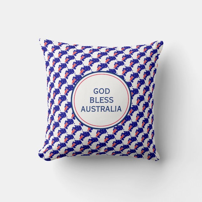 GOD BLESS AUSTRALIA Christian Cushion (Front)
