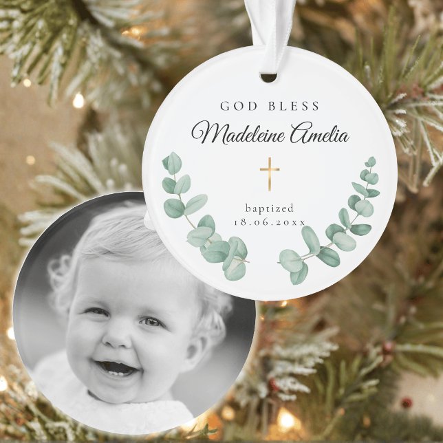 God Bless Baptism Cross Ornament (Creator Uploaded)
