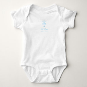 God Bless Boy Christening Baby Bodysuit