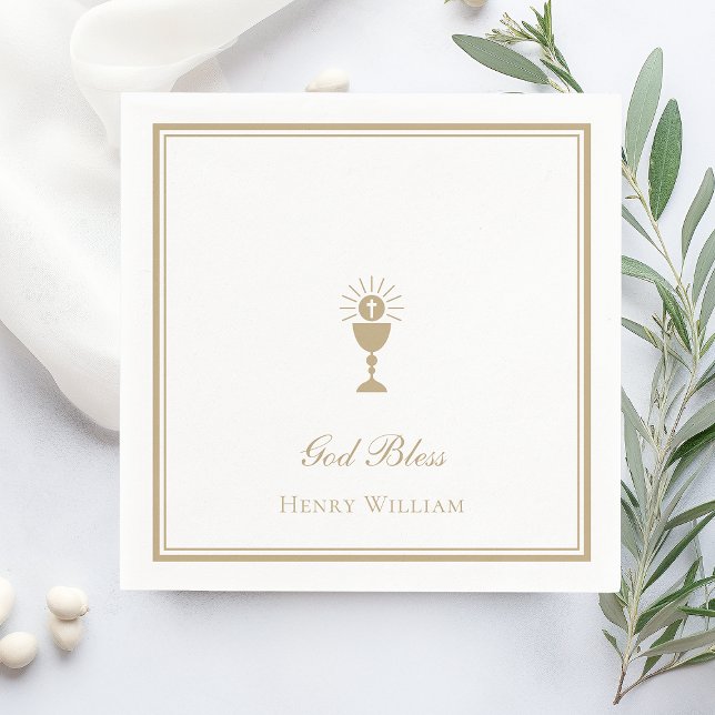 God Bless Boy First Communion Napkin (Creator Uploaded)