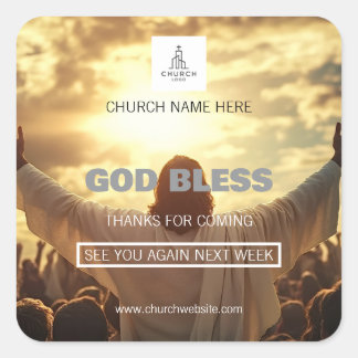 God Bless Church Thank You Sticker
