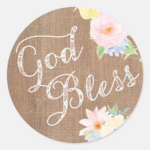 God Bless envelope seals for Baptism, Christening