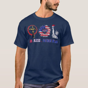 God Bless Father In Law Sunflower American Flag 4t T-Shirt
