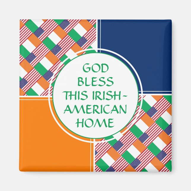 God Bless Irish-American Home Magnet (Front)