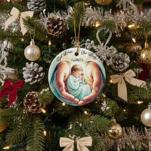 "God Bless My Baby" 🎄👶 Ceramic Ornament