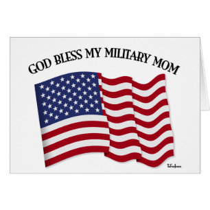 GOD BLESS MY MILITARY MOM with US flag