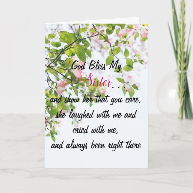 “God Bless My Sister” Card  (Front)
