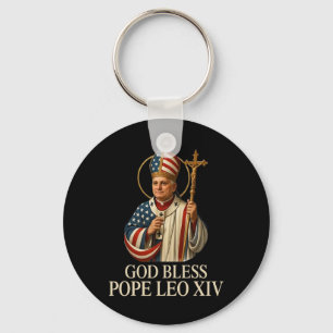 God Bless New Pope Leo Xiv Catholic Church Faith S Key Ring
