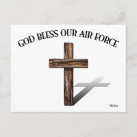 GOD BLESS OUR AIR FORCE with rugged cross