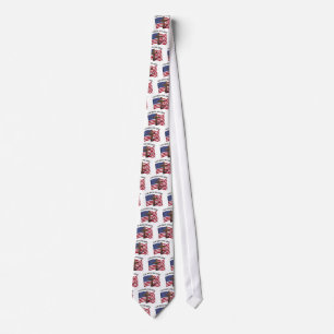 GOD BLESS OUR ARMY with rugged cross & US flag Tie