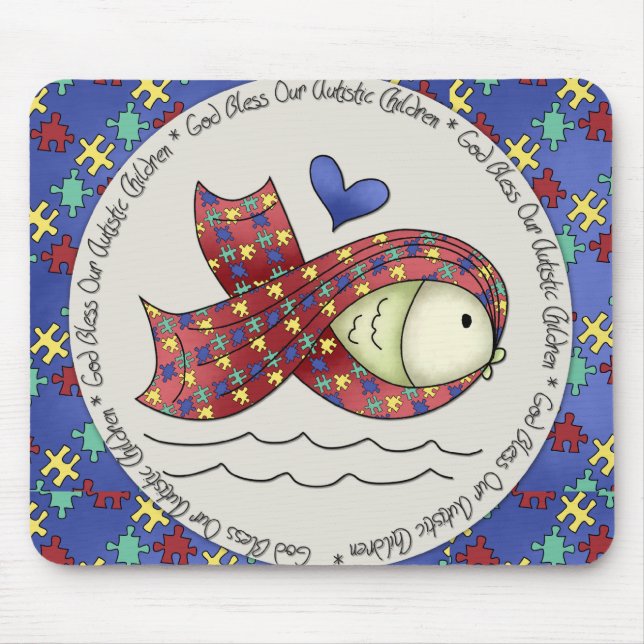God Bless Our Autisic Children Mousepad (Front)