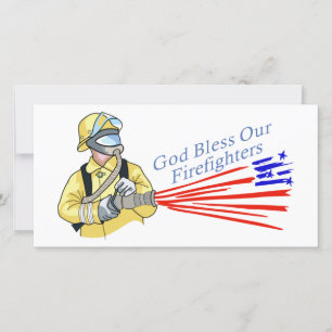 God Bless Our Firefighters Thank You Card
