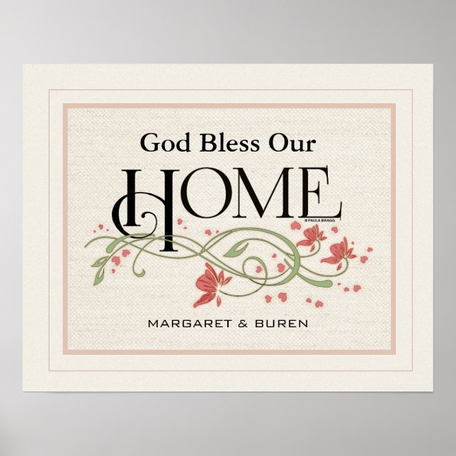 God Bless Our Home: Personalised Poster (Front)