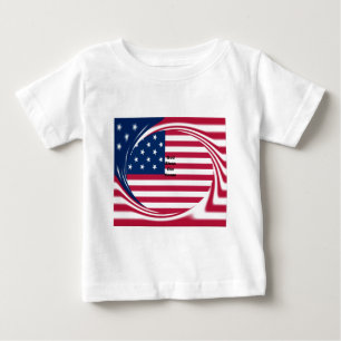 God Bless Our Home: USA Flag Swirl Art Baby T-Shirt