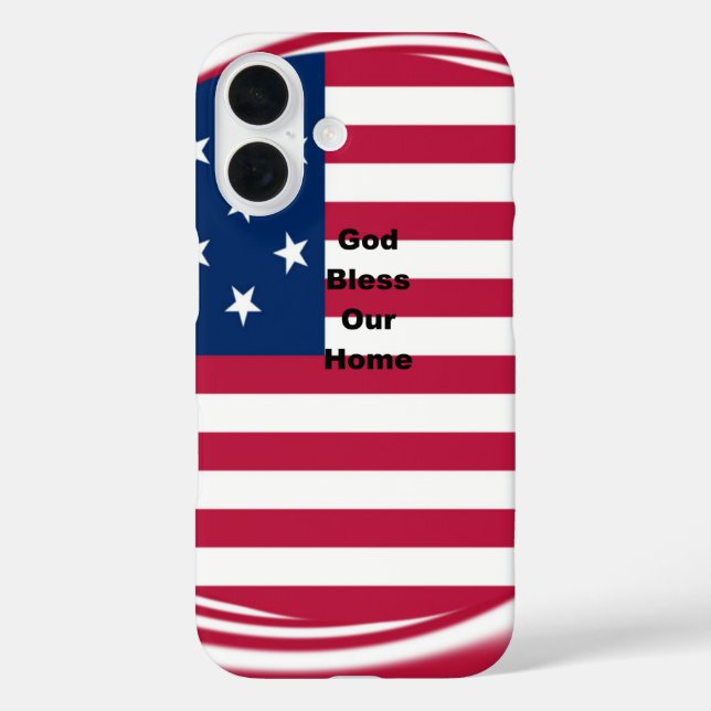 God Bless Our Home: USA Flag Swirl Art Case-Mate iPhone Case (Back)