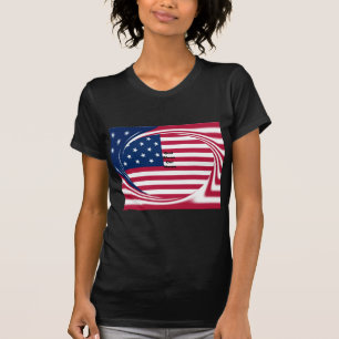 God Bless Our Home: USA Flag Swirl Art T-Shirt