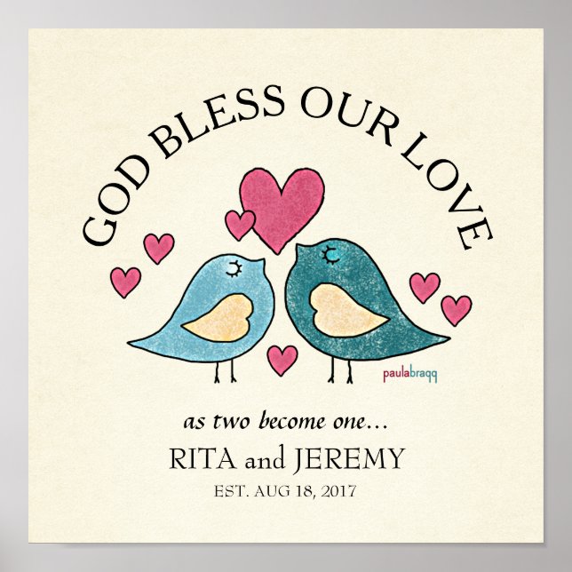 God Bless Our Love: Personalised Poster (Front)