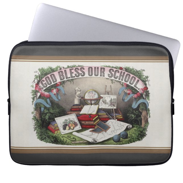 God Bless Our School Laptop Sleeve (Front)