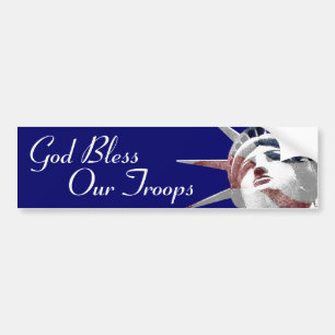 God Bless Our Troops Bumper Sticker