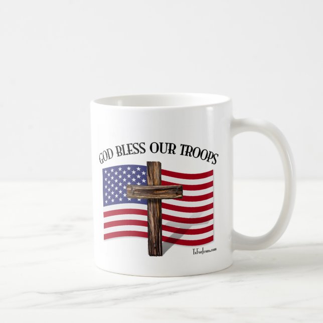 God Bless Our Troops Coffee Mug (Right)